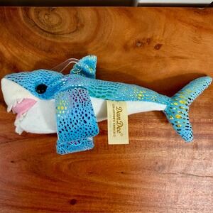 Dan Dee Collectors Choice Blue Sparkle Shark Plush Toy Wrist Hugger
